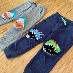 🐲 Cat & Jack French Terry Silly-Knee Joggers Duo 🦈 Sz 3T